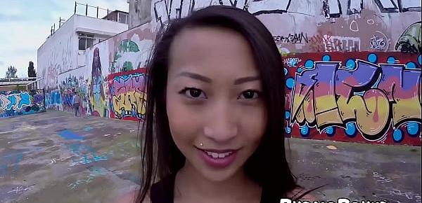  Gothic Asian cutie ass fucked in exotic places